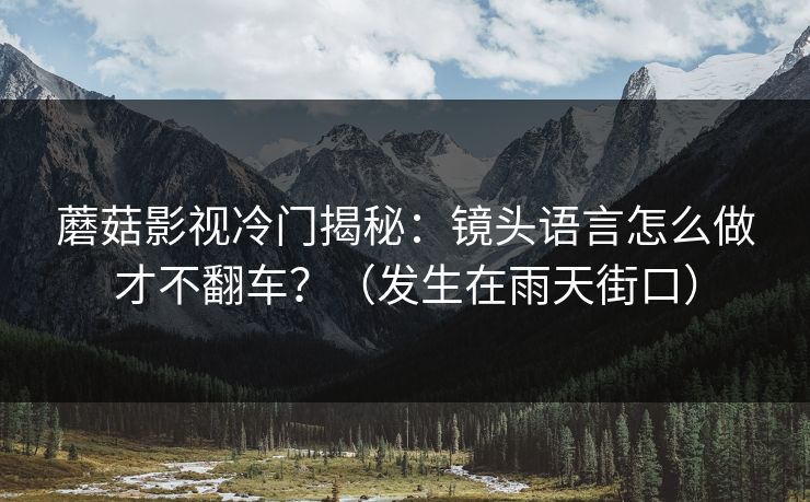 蘑菇影视冷门揭秘：镜头语言怎么做才不翻车？（发生在雨天街口）