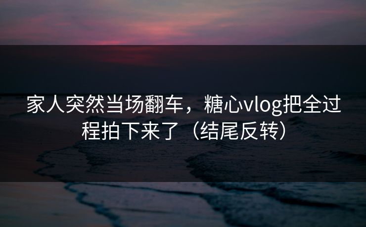 家人突然当场翻车,糖心vlog把全过程拍下来了(结尾反转) 第1张 家人突然当场翻车,糖心vlog把全过程拍下来了(结尾反转) 第1张