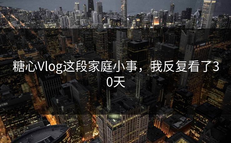 糖心Vlog这段家庭小事,我反复看了30天 第1张 糖心Vlog这段家庭小事,我反复看了30天 第1张