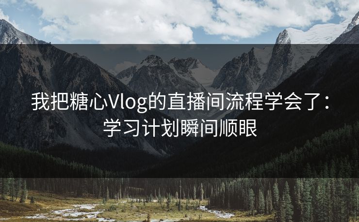我把糖心Vlog的直播间流程学会了：学习计划瞬间顺眼  第1张