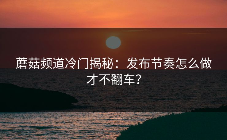 蘑菇频道冷门揭秘：发布节奏怎么做才不翻车？