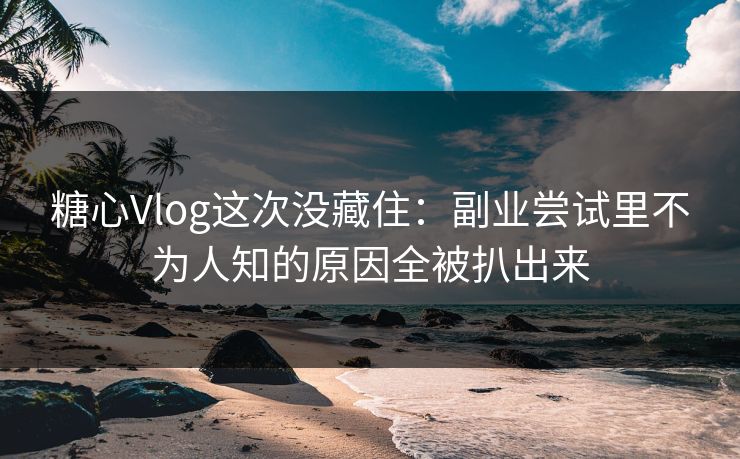 糖心Vlog这次没藏住：副业尝试里不为人知的原因全被扒出来
