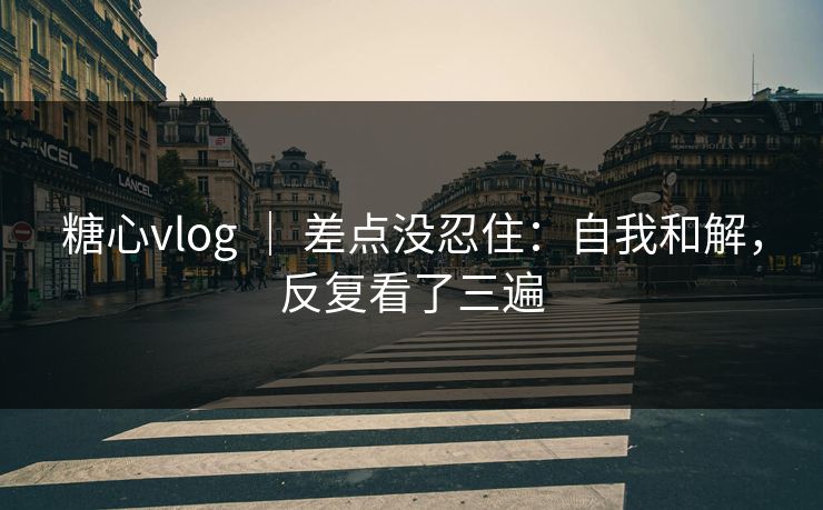 糖心vlog ｜ 差点没忍住：自我和解，反复看了三遍