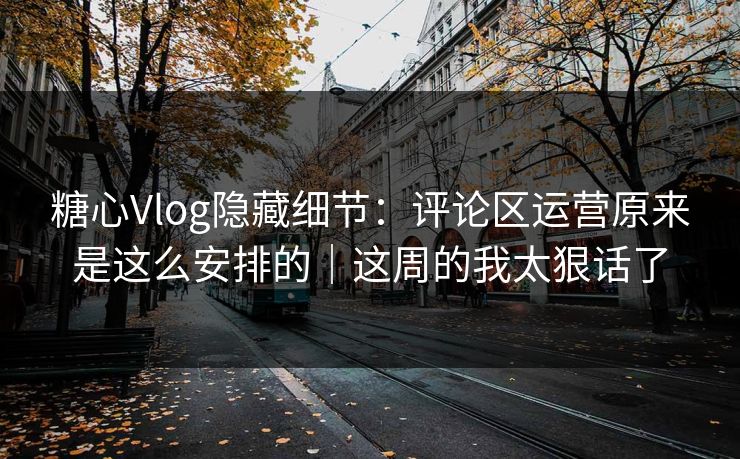 糖心Vlog隐藏细节:评论区运营原来是这么安排的|这周的我太狠话了